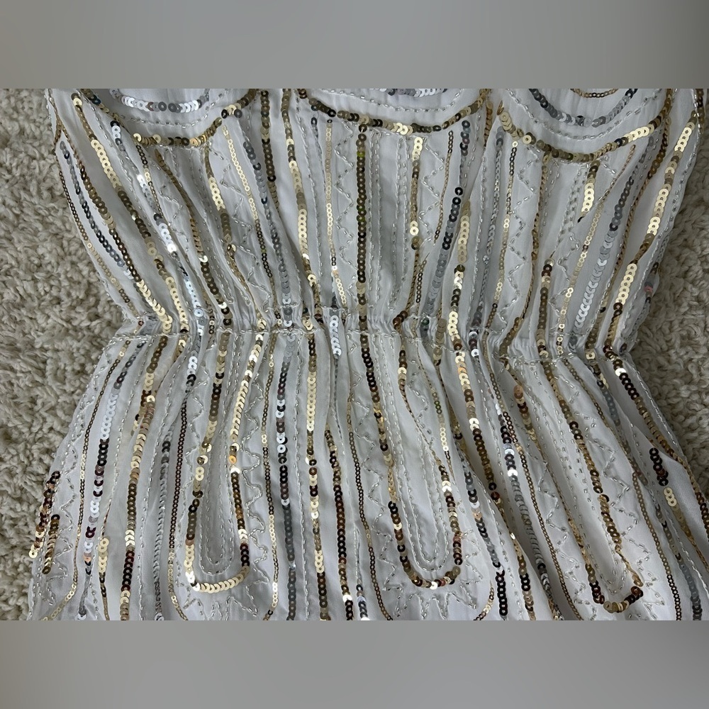 Women’s White and Gold 1920s Cocktail Dress NWOT - Picture 6 of 8